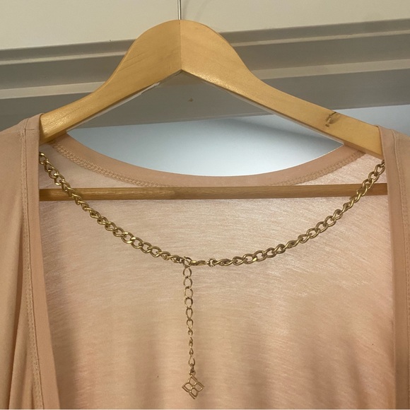 BCBGMAXAZRIA Dusty pink backless chained long sleeve - Picture 3 of 5